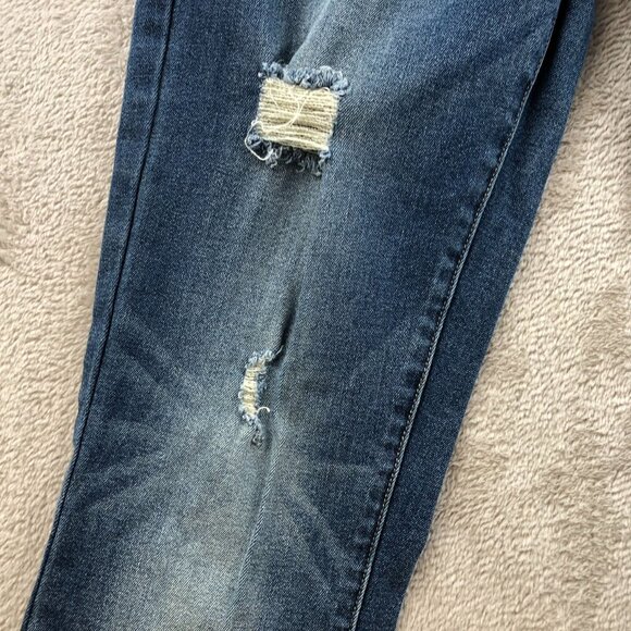 Guess Womens Jeans Size 29 Ankle Mid Rise Skinny Sarah Fit Blue Denim Distressed - Picture 12 of 16